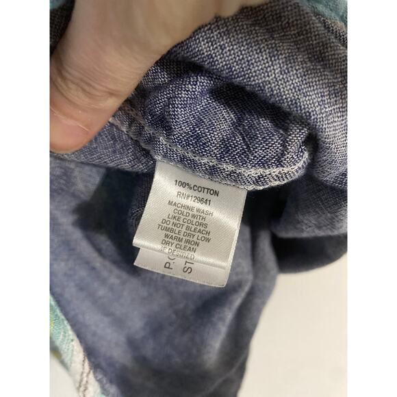 Carbon2cobalt button down shirt men’s size S blue striped cotton lined - Picture 4 of 4